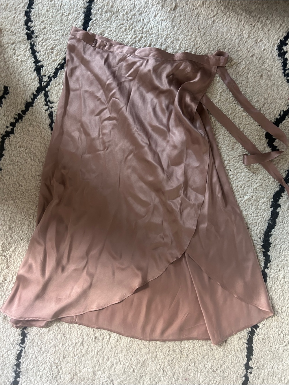 Women's Wrap Satin Skirt in Dusty Rose